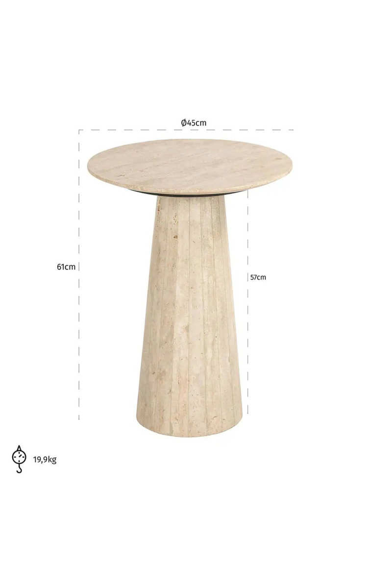 Travertine Round End Table | OROA Cavo | Oroatrade.com