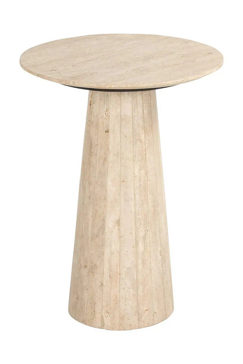 Travertine Round End Table | OROA Cavo | Oroatrade.com