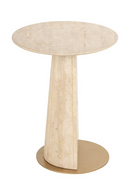 Travertine Pedestal End Table | Richmond Interiors Kibo | Oroatrade.com