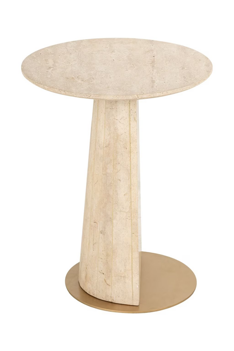 Travertine Pedestal End Table | OROA Kibo | Oroatrade.com