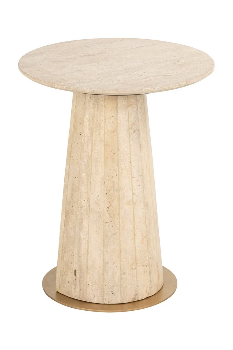 Travertine Pedestal End Table | OROA Kibo | Oroatrade.com