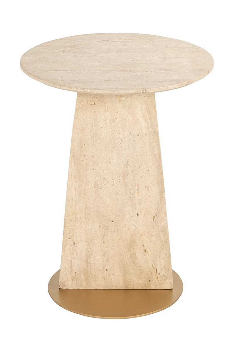 Travertine Pedestal End Table | OROA Kibo | Oroatrade.com