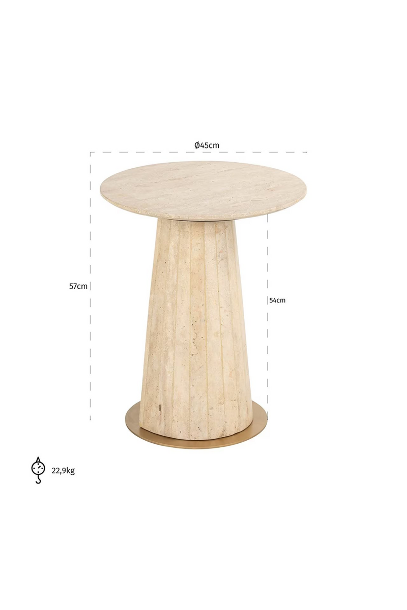 Travertine Pedestal End Table | OROA Kibo | Oroatrade.com