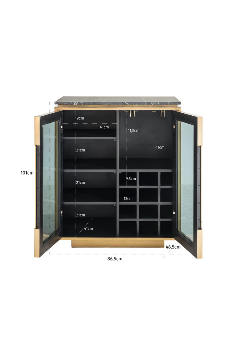 Gold 2-Door Sideboard | OROA Finsbury | Oroatrade.com