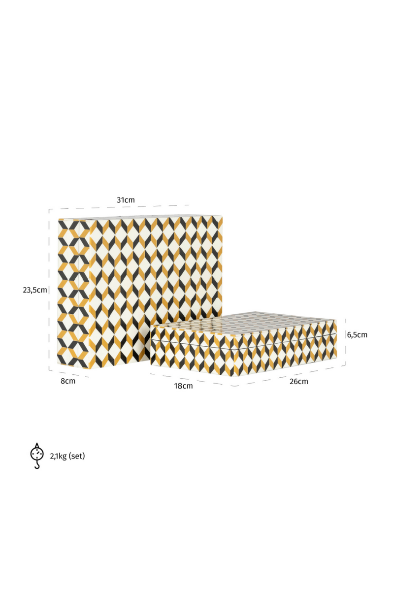 Zig-Zag Patterned Storage Boxes (2) | OROA Frences | Oroatrade.com