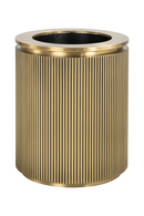 Gold Cylindrical Ridged Planter | Richmond Interiors Ironville | Oroatrade.com