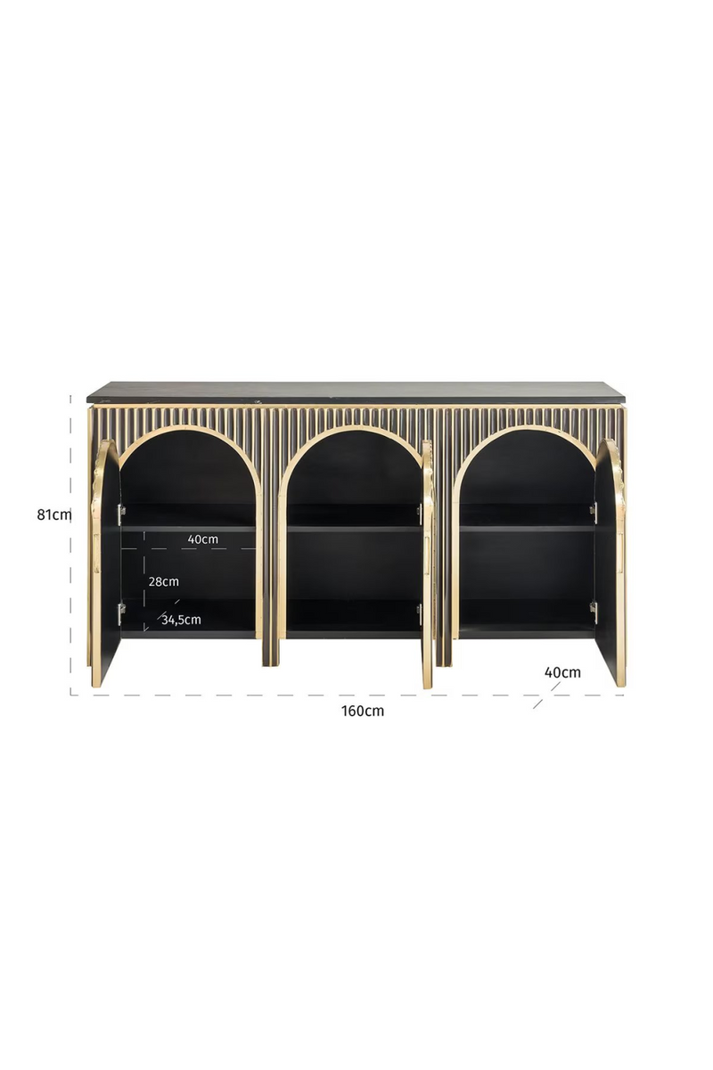 Gold Cladded 3-Door Sideboard | OROA Les Arcs | Oroatrade.com