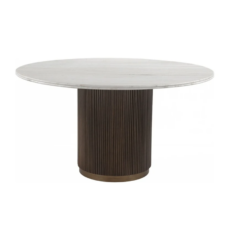 Ribbed Wood Round Dining Table | OROA Mayfield | Oroatrade.com