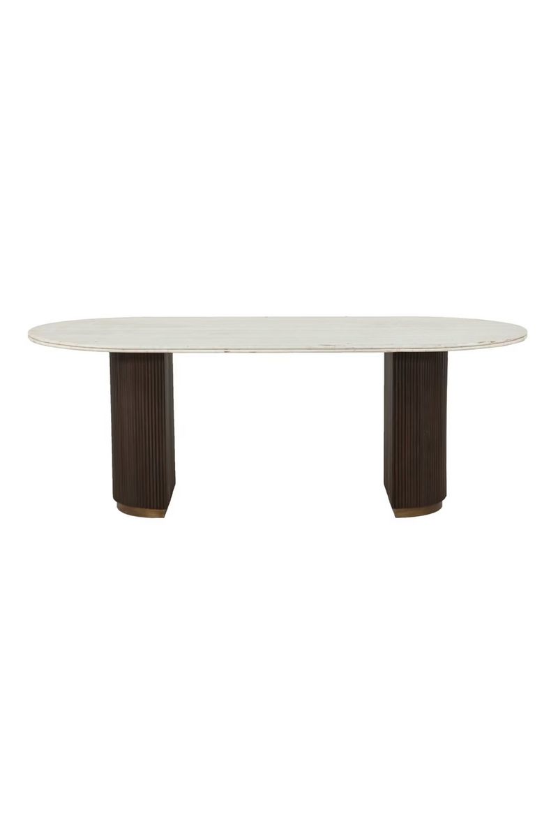 Ribbed Wood Base Dining Table | OROA Mayfield | Oroatrade.com