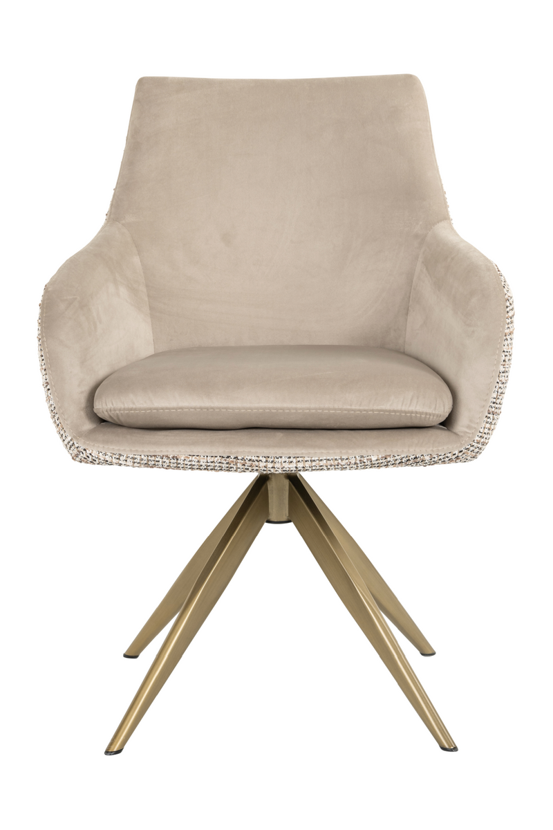 Khaki Velvet Swivel Chair | OROA Lisonne | Oroatrade.com