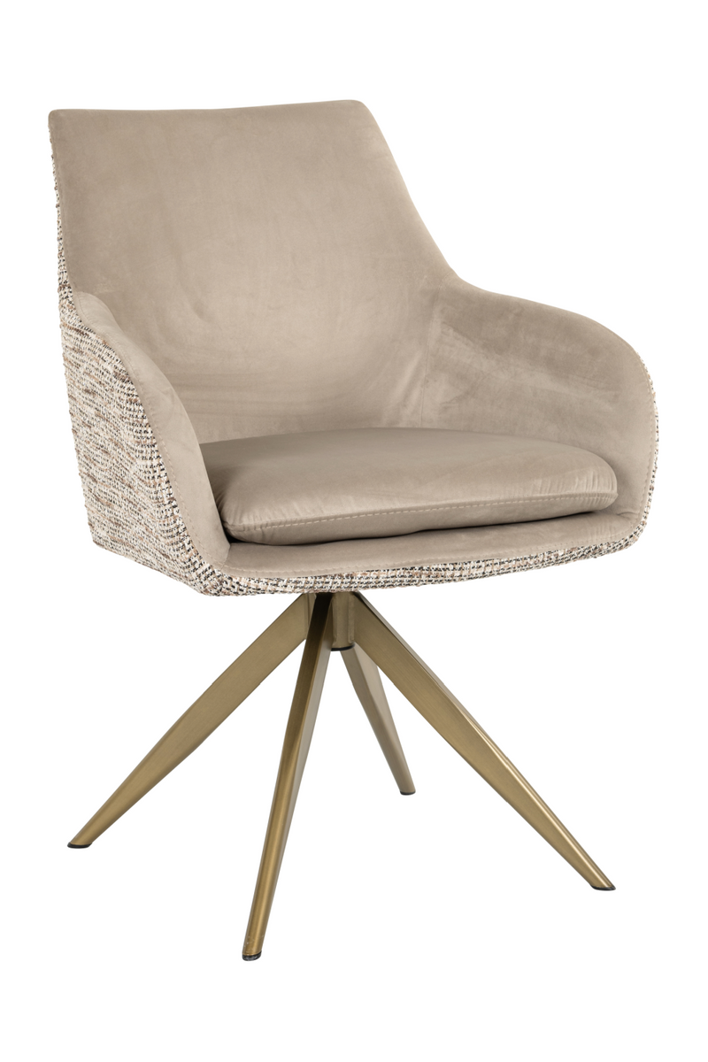 Khaki Velvet Swivel Chair | OROA Lisonne | Oroatrade.com