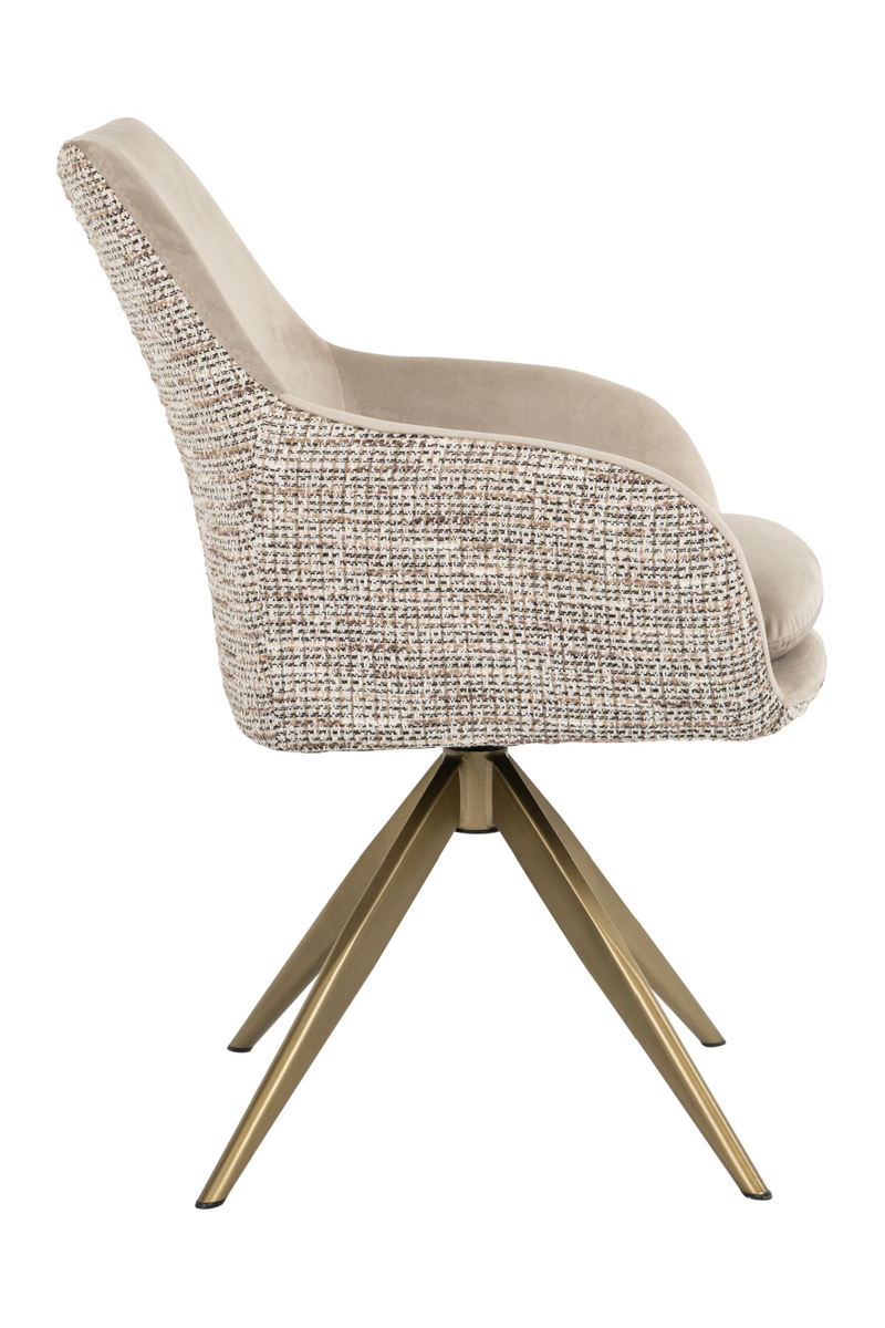 Khaki Velvet Swivel Chair | OROA Lisonne | Oroatrade.com