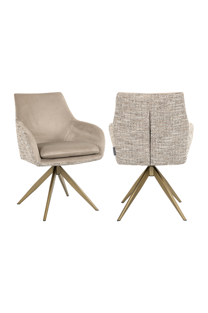 Khaki Velvet Swivel Chair | OROA Lisonne | Oroatrade.com