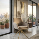 Khaki Velvet Swivel Chair | Richmond Interiors Lisonne