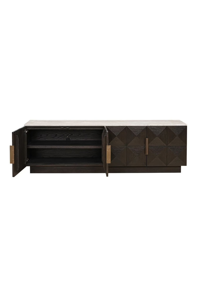 Brown Oak 4-Door TV Cabinet | OROA Claremont | Oroatrade.com