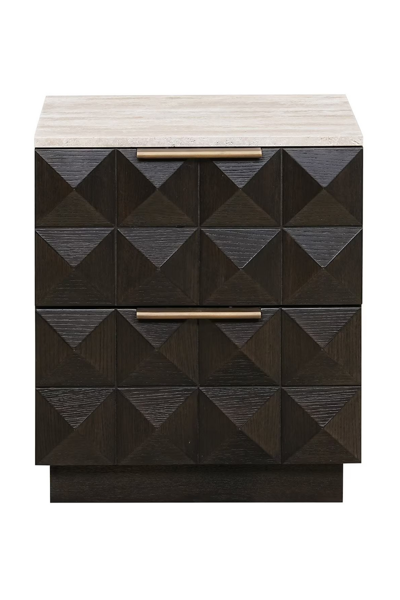 Brown Oak 2-Drawer Nightstand | OROA Claremont | Oroatrade.com