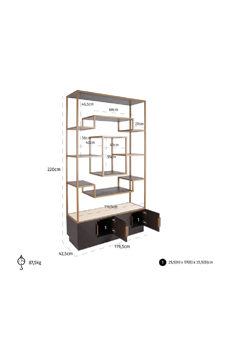 Brown Oak Display Cabinet | OROA Claremont | Oroatrade.com