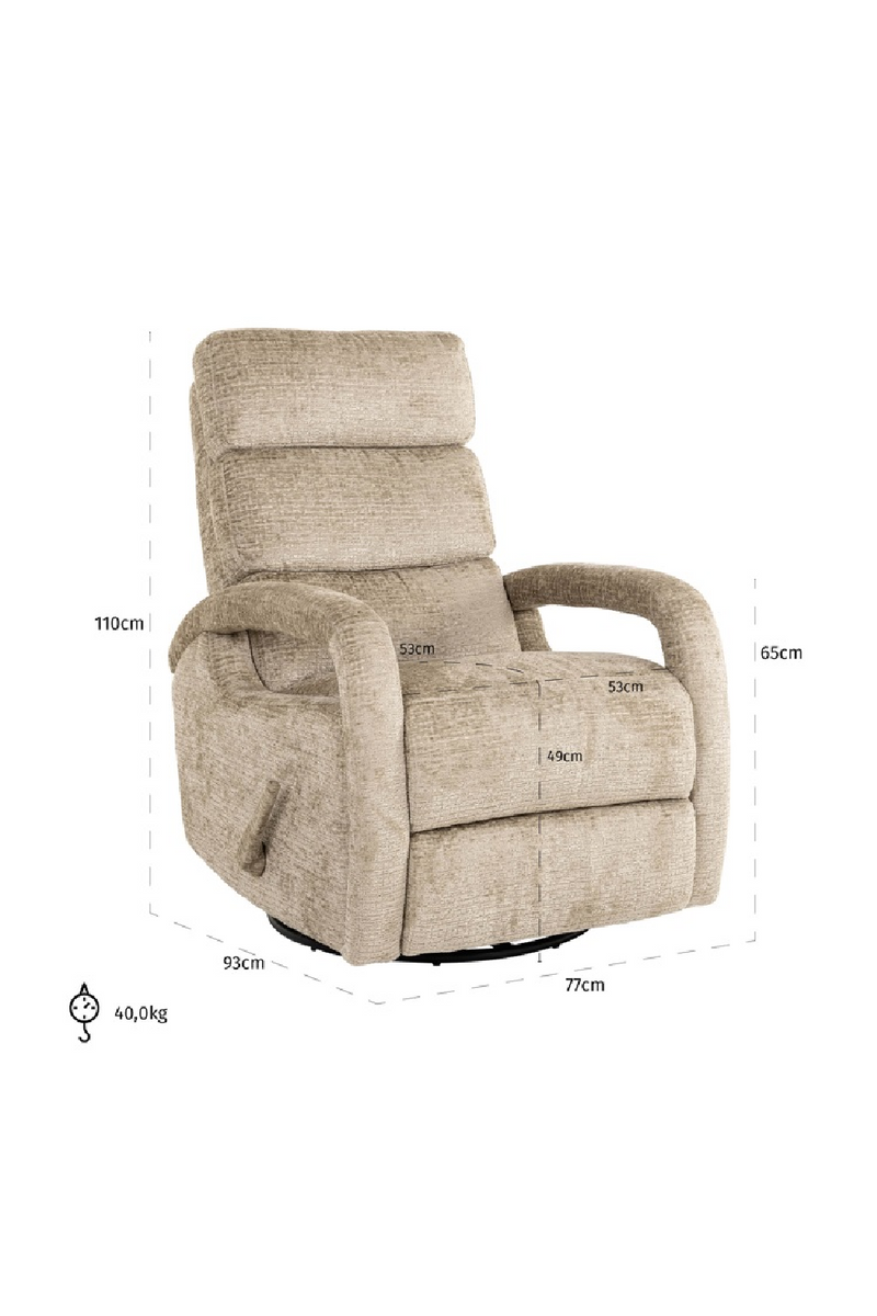 Upholstered Reclining Swivel Chair | OROA Denvi | Oroatrade.com