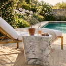 White Marble Outdoor End Table | Richmond Interiors Rockyard