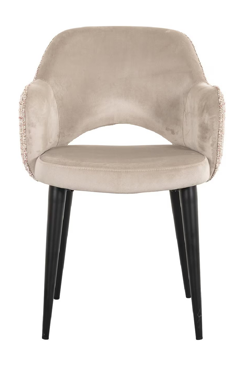 Khaki Velvet Dining Armchair | OROA Giovanna | Oroatrade.com