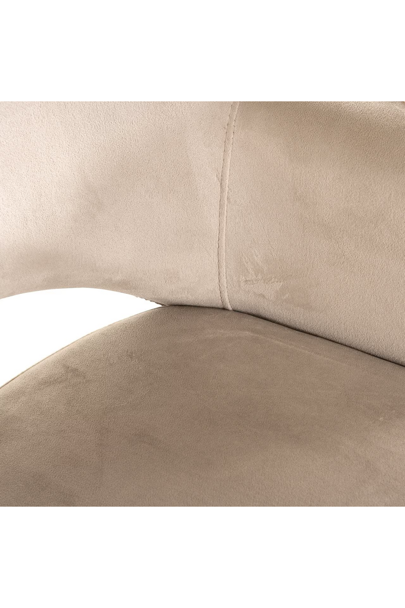 Khaki Velvet Dining Armchair | OROA Giovanna | Oroatrade.com