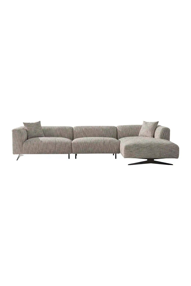 Beige 3-Seater Sofa with Right Lounge | OROA Hoxton | Oroatrade.com