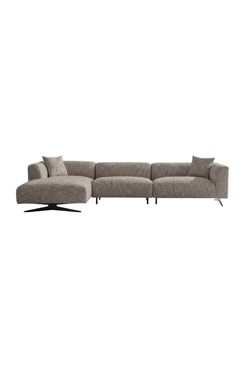 Beige 3-Seater Sofa with Left Lounge | OROA Hoxton | Oroatrade.com