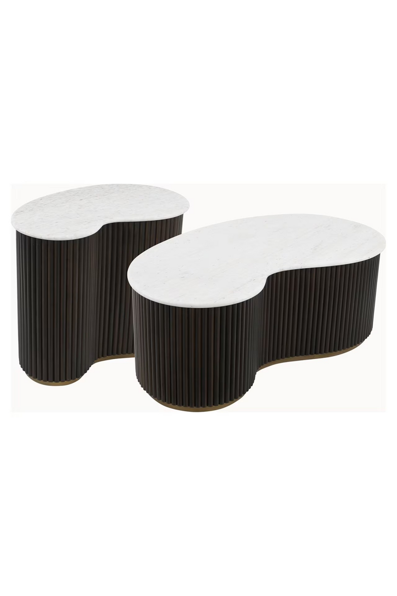 Ribbed Wood Organic Coffee Tables (2) | OROA Mayfield | Oroatrade.com