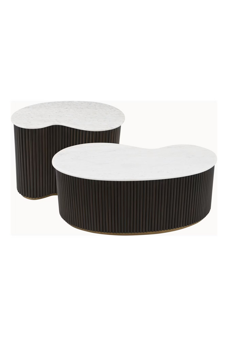 Ribbed Wood Organic Coffee Tables (2) | OROA Mayfield | Oroatrade.com