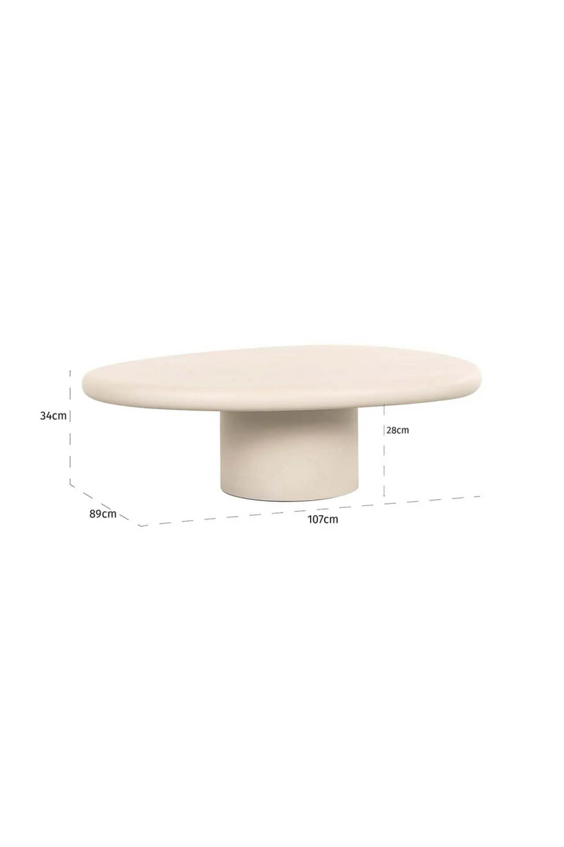 Beige Pedestal Coffee Table | OROA Clayton | Oroatrade.com