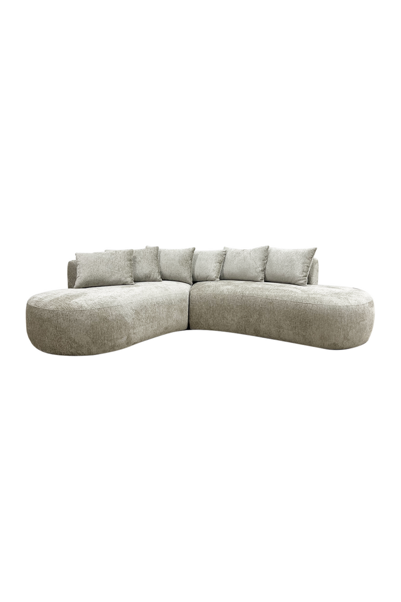 Beige 4-Seater Curved Sofa | OROA Cassie | Oroatrade.com