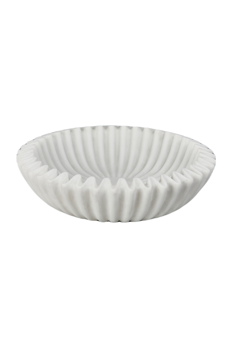 White Round Ruffled Bowl | OROA Caline | Oroatrade.com