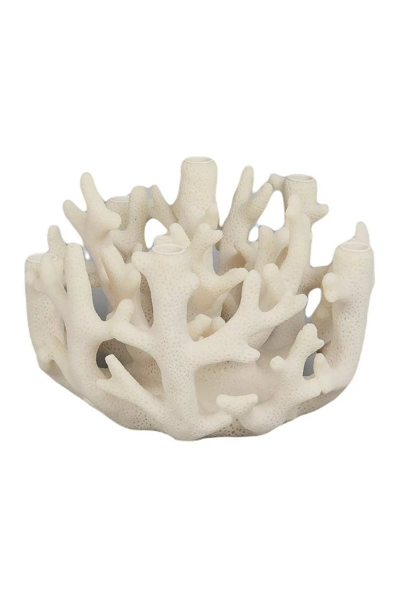 White Faux Coral Candle Holder | OROA Clarice | Oroatrade.com