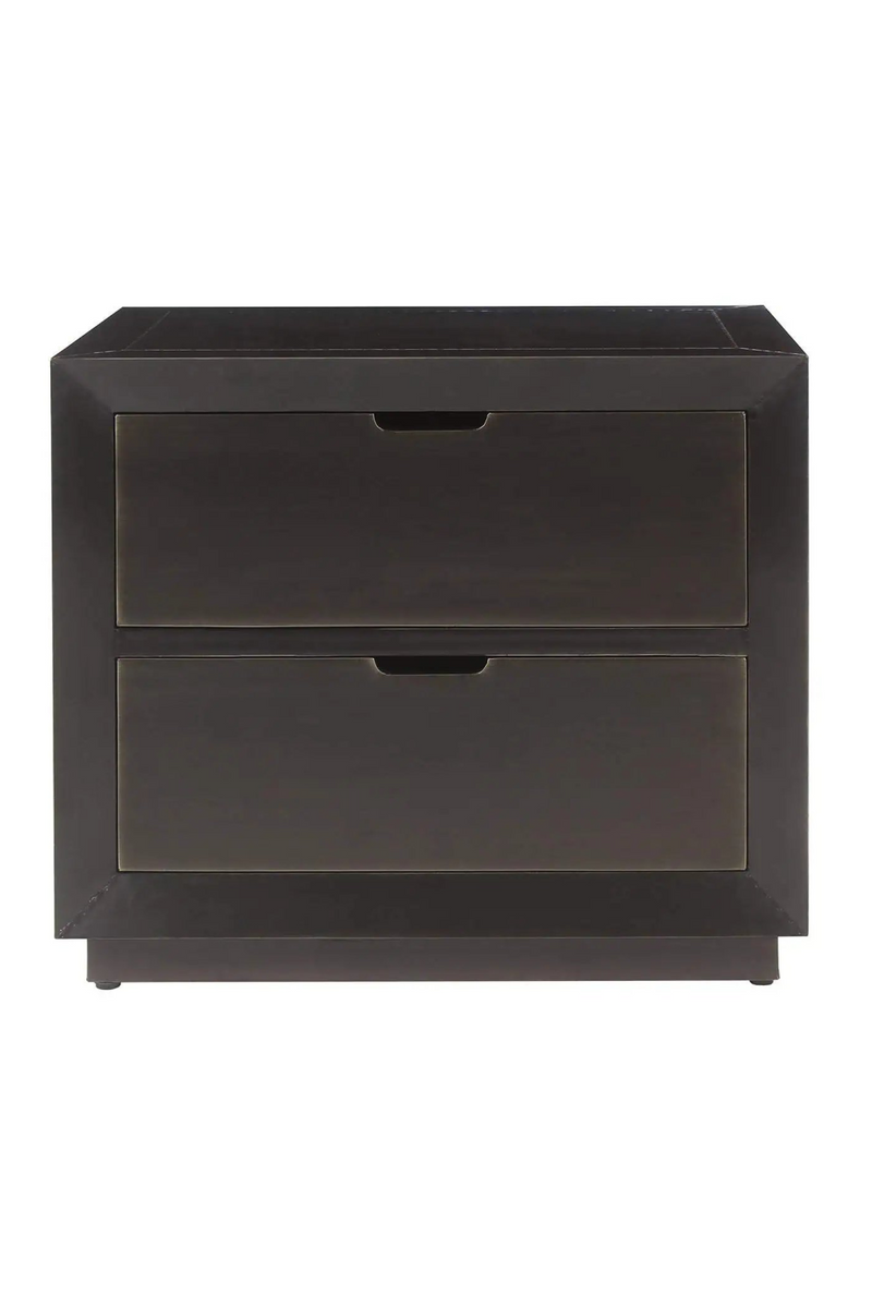 Brown Metal 2-Drawer Nightstand | OROA Dante | Oroatrade.com