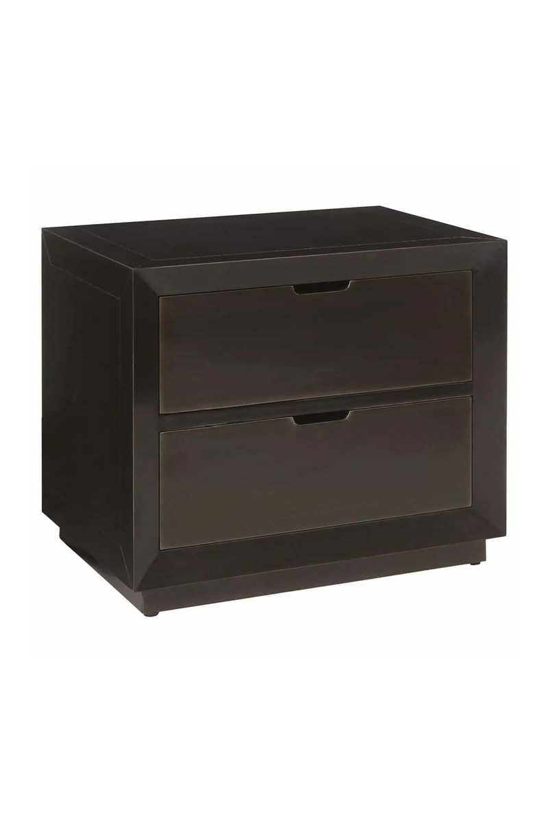 Brown Metal 2-Drawer Nightstand | OROA Dante | Oroatrade.com