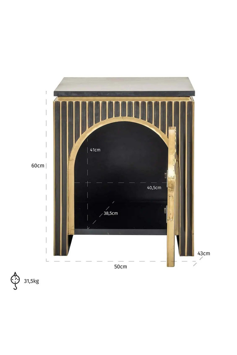 Arched 1-Door Nightstand | OROA  Les Arcs | Oroatrade.com