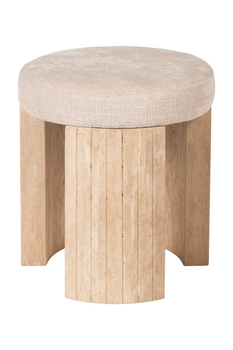 Round Travetine Base Stool | OROA Gallice | Oroatrade.com