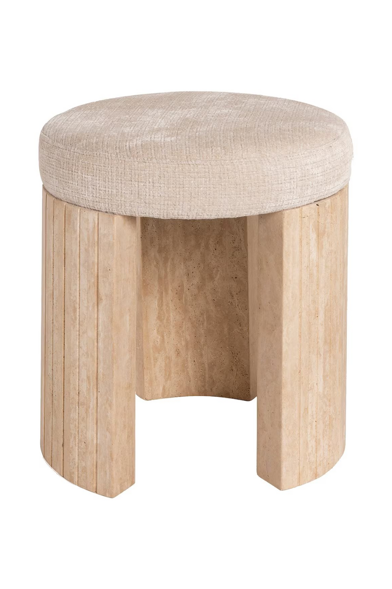 Round Travetine Base Stool | OROA Gallice