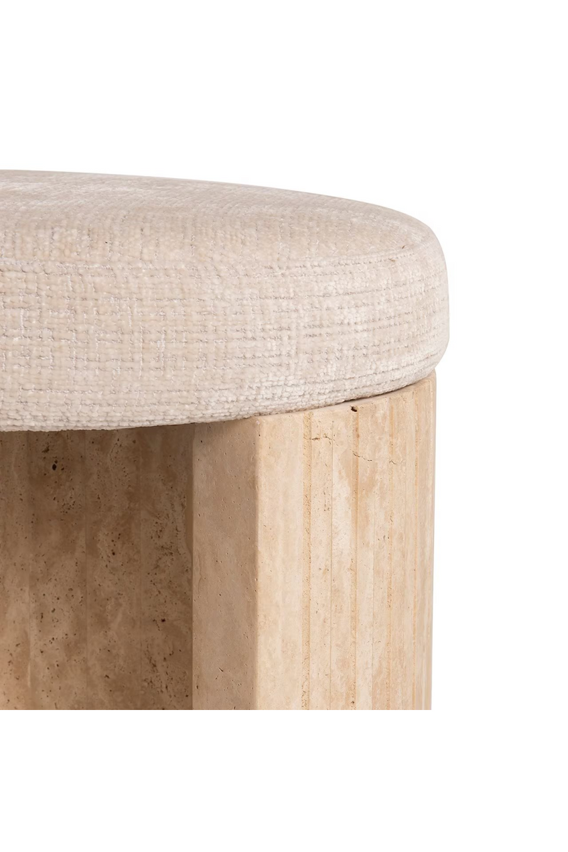 Round Travetine Base Stool | OROA Gallice | Oroatrade.com