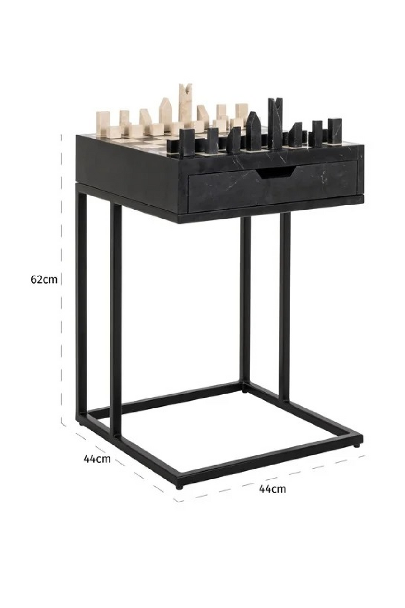 Black 1-Drawer Chess Table | Richmond Interiors Davos | Oroatrade.com