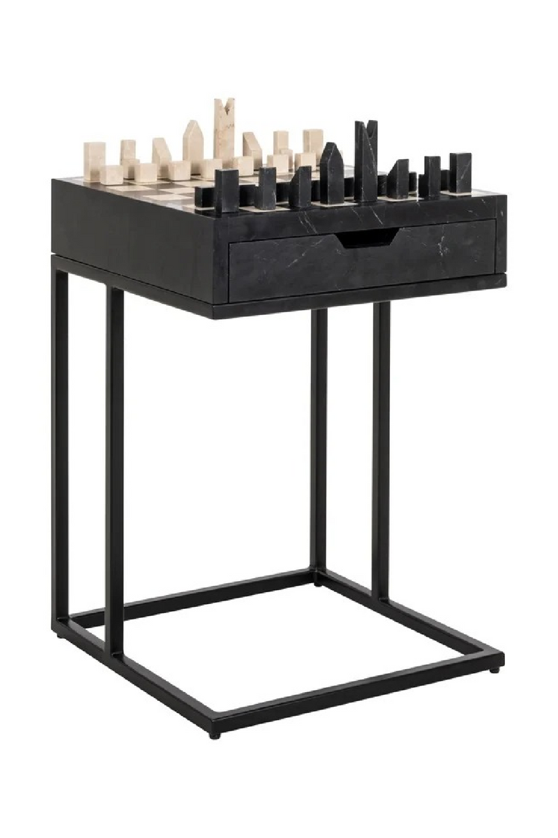 Black 1-Drawer Chess Table | Richmond Interiors Davos | Oroatrade.com
