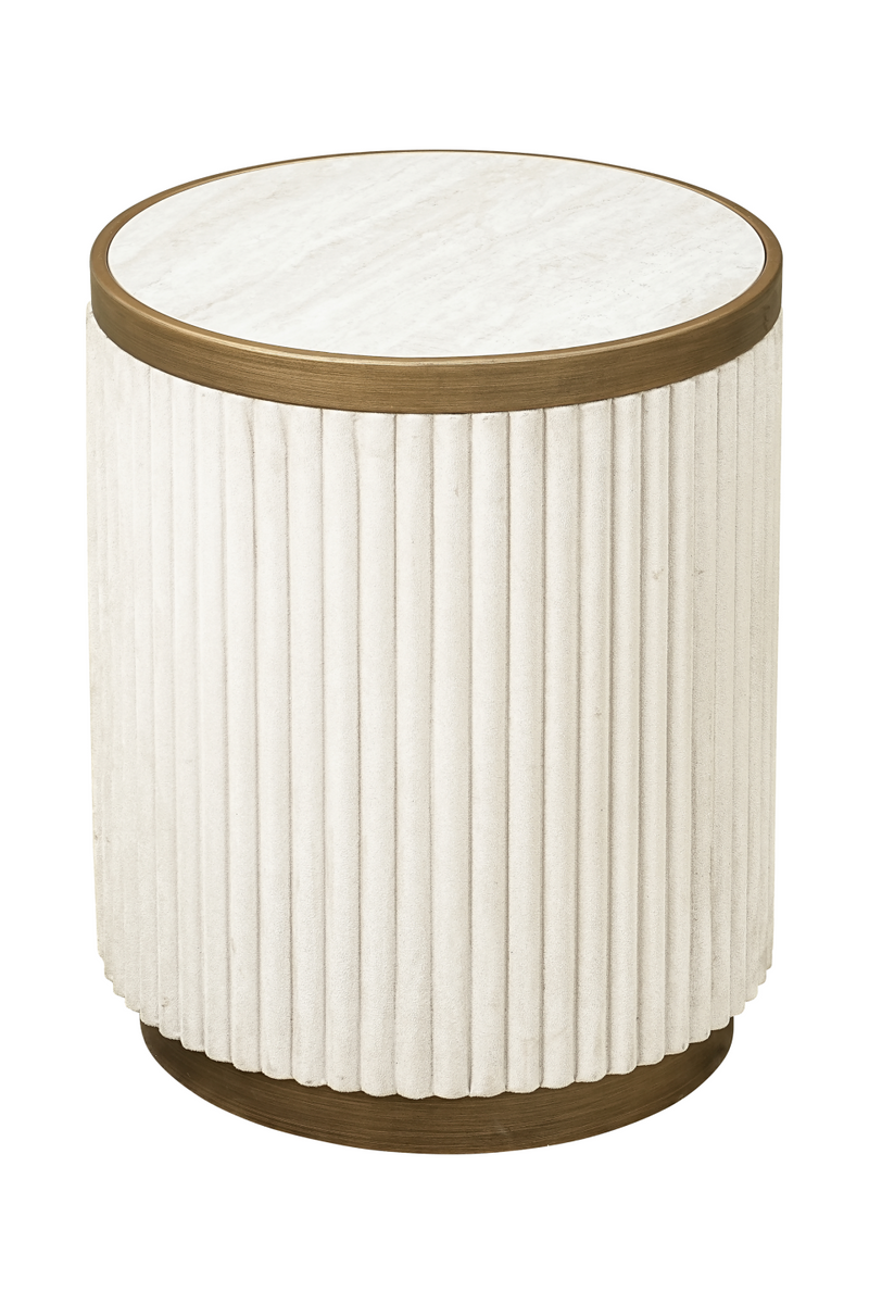 White Ceramic End Table Set (2) | OROA Tivoli | Oroatrade.com