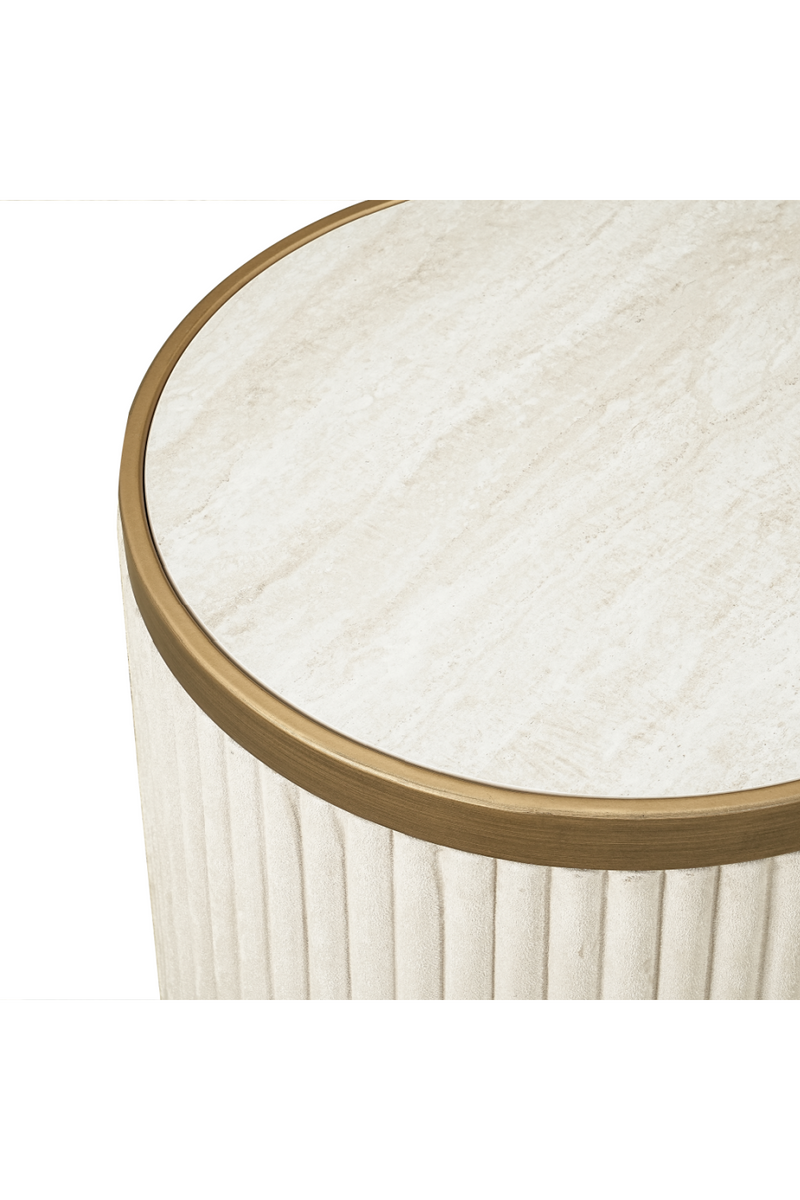 White Ceramic End Table Set (2) | OROA Tivoli | Oroatrade.com