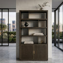 Brown Oak Staggered Display Cabinet | Richmond Interiors Rivertree