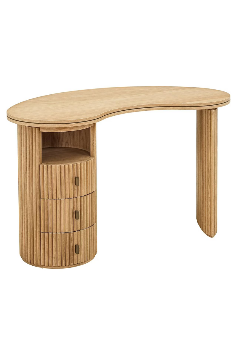 Natural Oak 3-Drawer Desk | OROA Belfort | Oroatrade.com