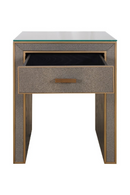 Brown Leather 1-Drawer Nightstand | Richmond Interiors Bloomville | Oroatrade.com