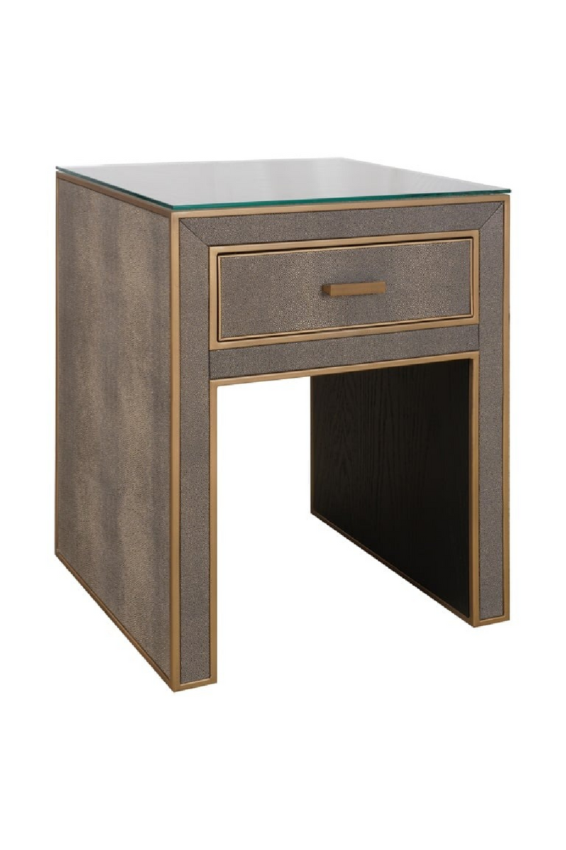 Brown Leather 1-Drawer Nightstand | OROA Bloomville | Oroatrade.com