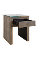 Brown Leather 1-Drawer Nightstand | Richmond Interiors Bloomville | Oroatrade.com