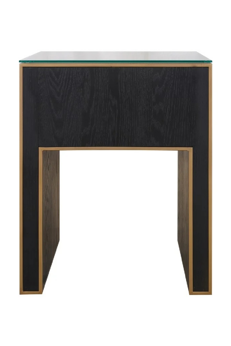 Brown Leather 1-Drawer Nightstand | OROA Bloomville | Oroatrade.com