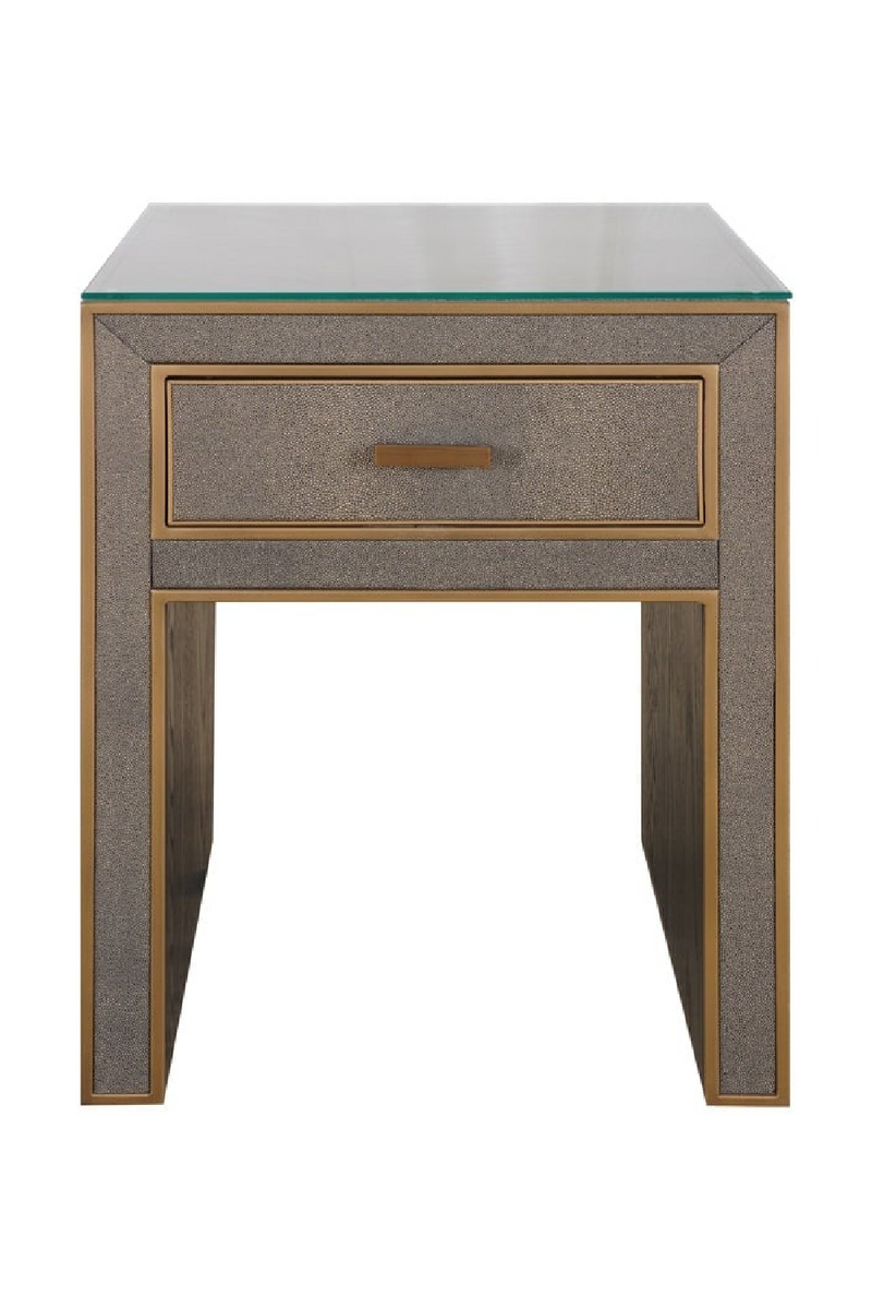 Brown Leather 1-Drawer Nightstand | OROA Bloomville | Oroatrade.com